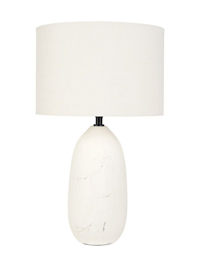 Pacific white vintage textured ceramic table lamp 50cm, imported from the UK