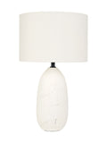 Pacific white vintage textured ceramic table lamp 50cm, imported from the UK