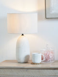 Pacific white vintage textured ceramic table lamp 50cm, imported from the UK