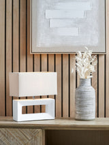 Next Pacific White Ceramic Rectangular Table Lamp- Buy online at McGrocer