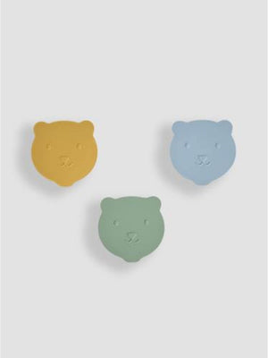 JoJo Maman Bébé Set of 3 Bear Silicone Snack Pots for Toddlers