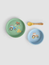 Next JoJo Maman Bébé Printed Silicone Mealtime Set Tractor Print Weaning Set- Buy online at McGrocer