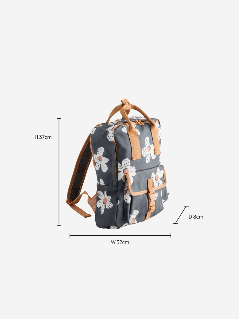 Stampy flower backpack with recycled polyester (British brand)