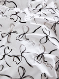 Black/white bow heart reversible duvet cover set - British product