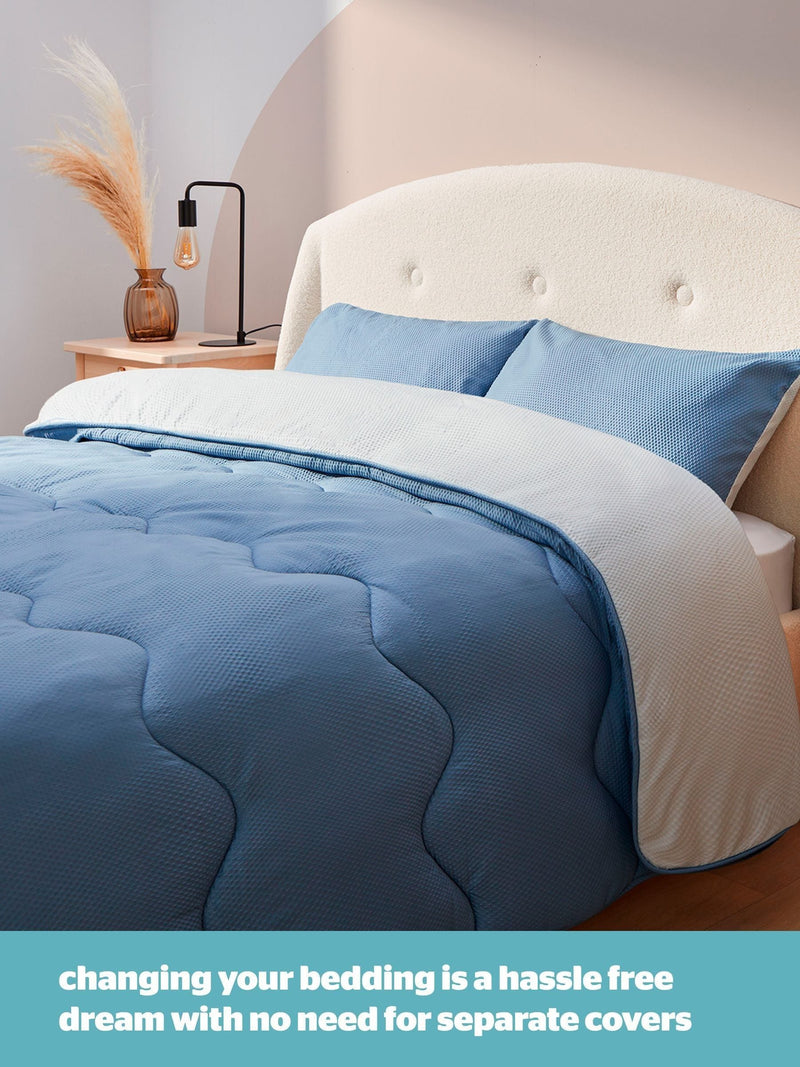 Silentnight 10.5 tog seersucker coverless duvet and pillowcase set (British brand)