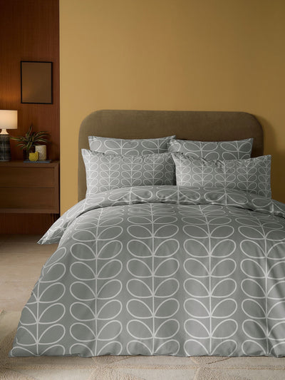 Next Orla Kiely Silver Linear Stem Duvet Cover and Pillowcase Set- Buy online at McGrocer