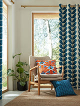 Next Orla Kiely Blue Botanica Blackout Eyelet Curtains 229cm x 183cm- Buy online at McGrocer