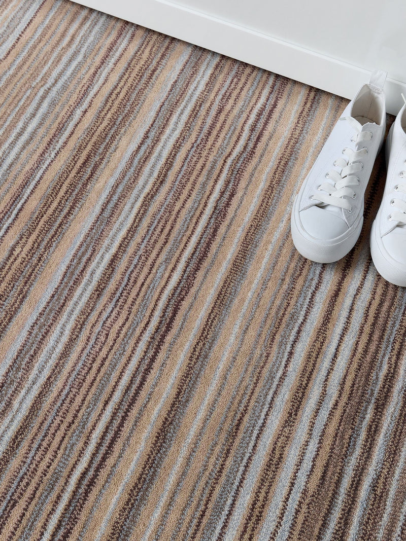 Origin Rugs beige stripe wool rug - British product