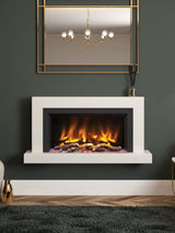 Next Be Modern Impero White Micro Marble Wall Mounted 47 Inch Electric Fire- Buy online at McGrocer