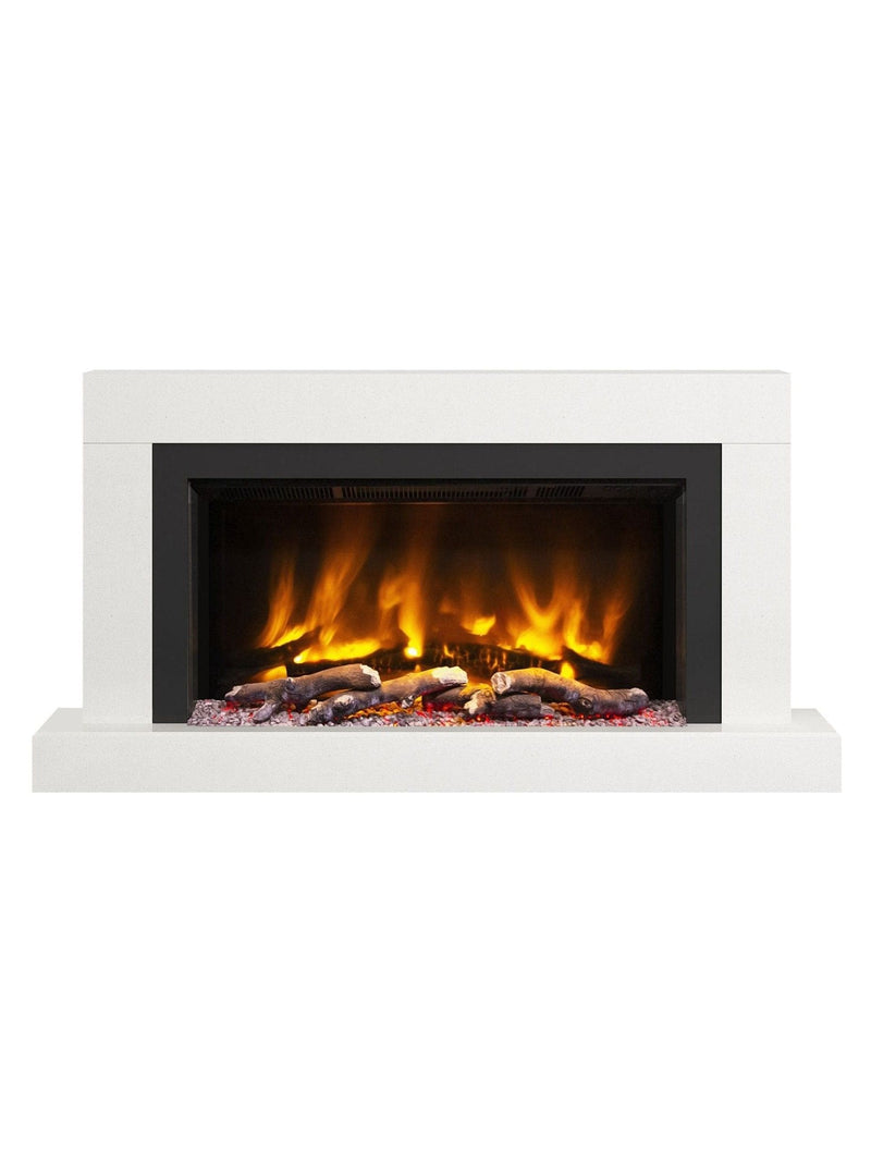 Be Modern White Micro Marble Impero 47 inch electric fire, UK version