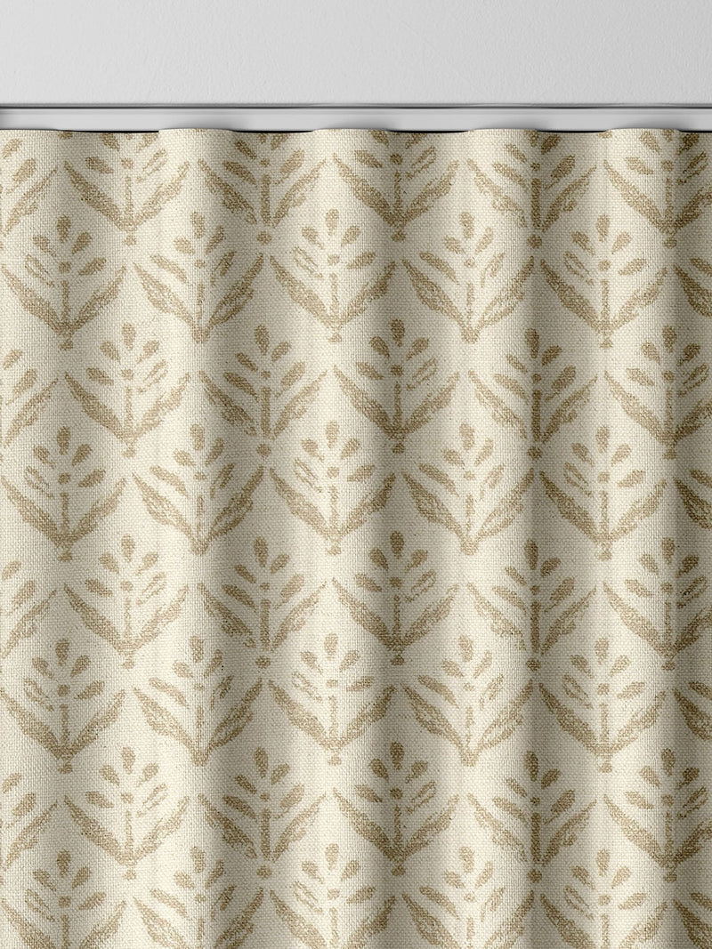 Sand Yellow made-to-measure curtains in cotton-linen blend, imported from the UK