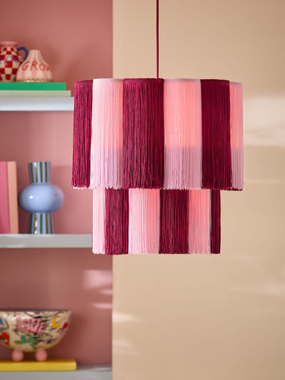 Next Eleanor Bowmer Red/Pink Scalloped Tassel Pendant Light- Buy online at McGrocer
