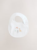 White animal print baby bibs 5 pack (British brand)