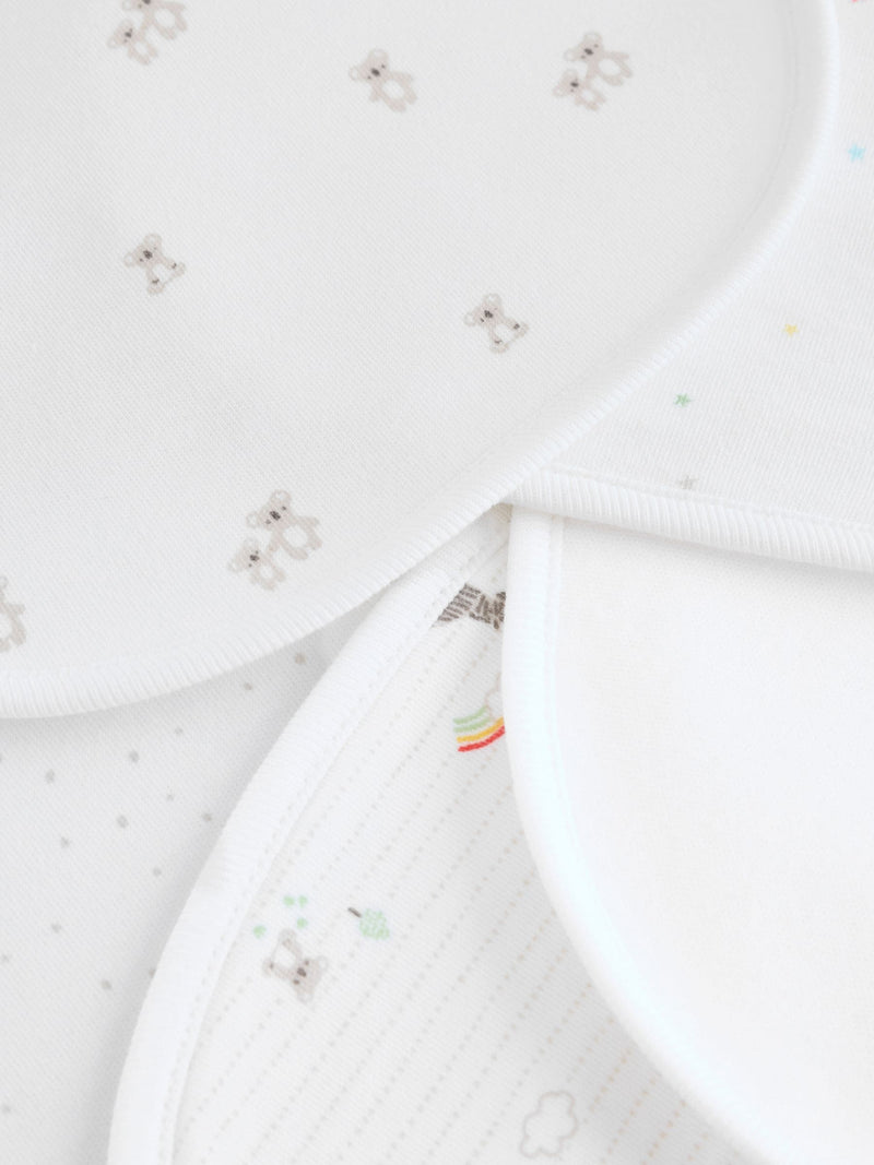 White animal print baby bibs 5 pack (British brand)