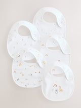 Next White Animal Print Baby Bibs 5 Pack- Buy online at McGrocer