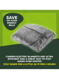 Carmen grey heated wearable blanket - British product