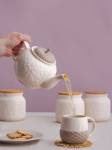 Next Price & Kensington Cream Acorn 6 Cup Teapot and Mug Set- Buy online at McGrocer