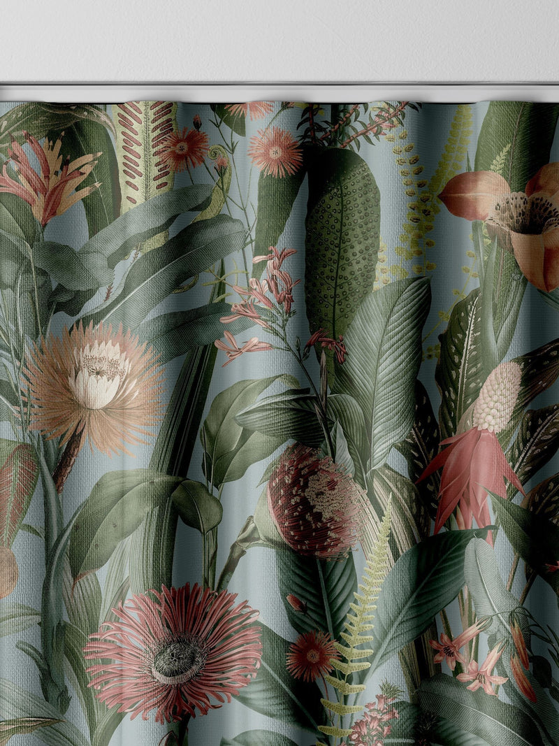 Graham & Brown Tigerlily sky blue made to measure curtains, UK version