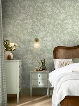 Next Laura Ashley Green Lloyd 10M Wallpaper- Buy online at McGrocer