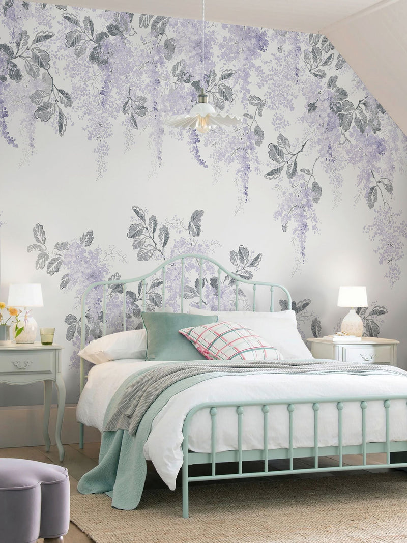 Laura Ashley Mirabelle Pale Amethyst 3M mural, UK version