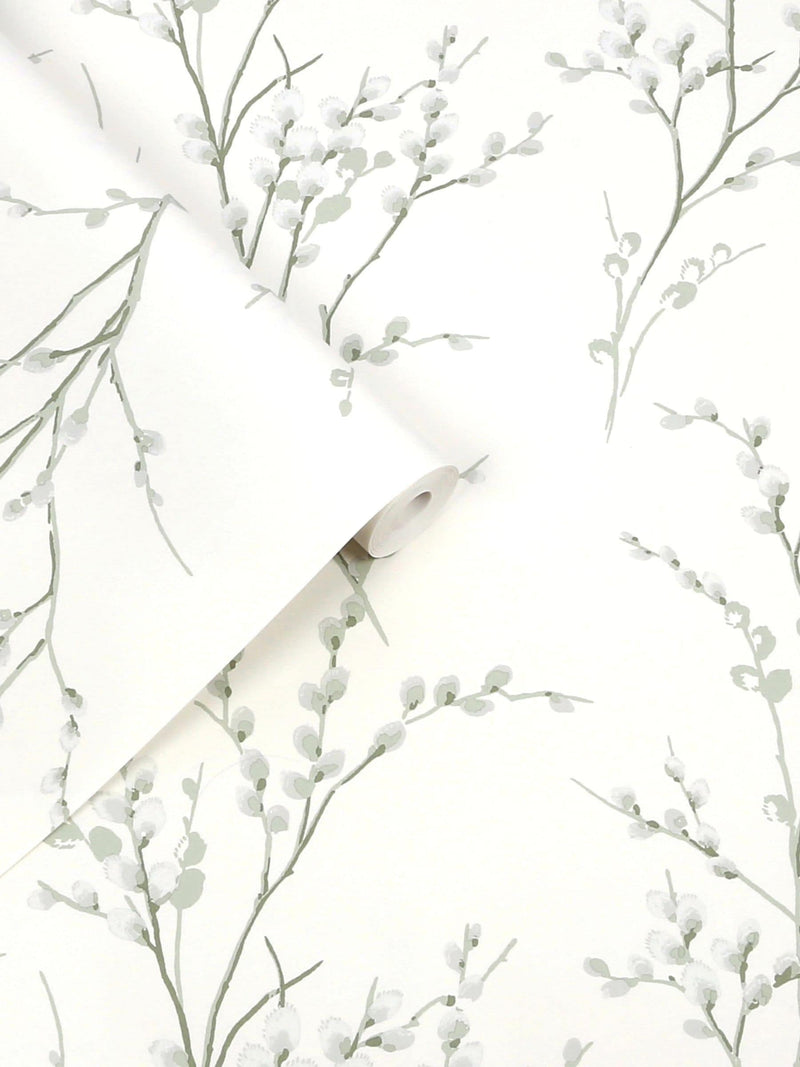 Laura Ashley White Pussy Willow wallpaper (British brand)
