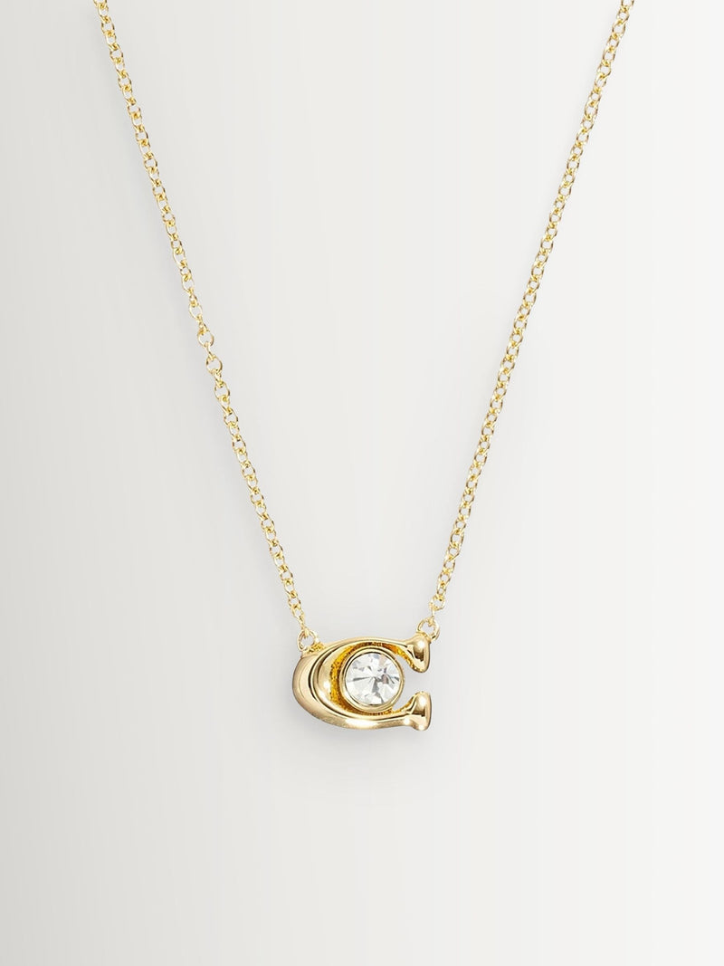 COACH gold tone signature necklace and earrings set - British product
