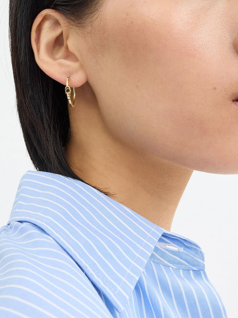 COACH Gold Tone Signature Hoop Earrings - British product