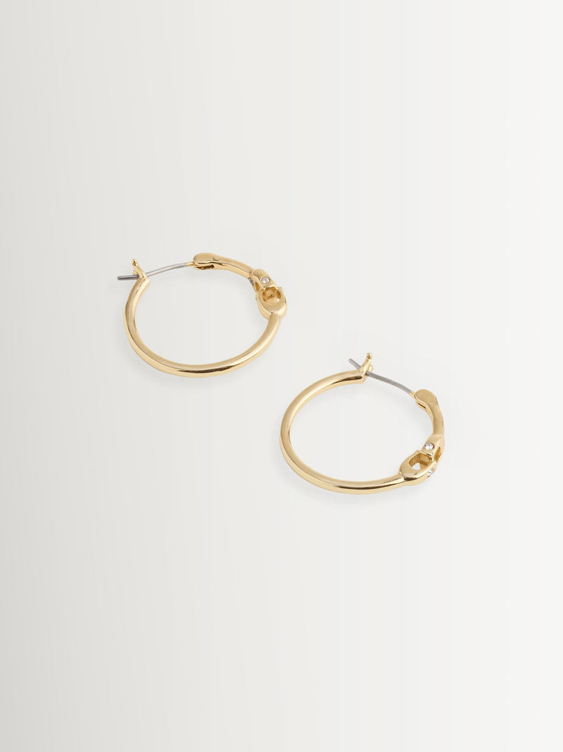 COACH Gold Tone Signature Hoop Earrings - British product