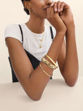 COACH Gold Tone Signature Hoop Earrings - British product