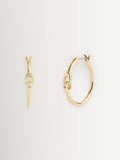 COACH Gold Tone Signature Hoop Earrings - British product
