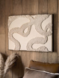 Natural Fabric Boucle Abstract Framed Wall Art 78x4x58cm, imported from the UK