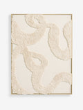 Natural Fabric Boucle Abstract Framed Wall Art 78x4x58cm, imported from the UK
