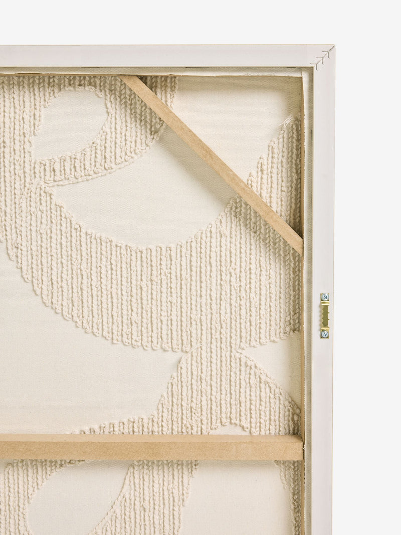 Natural Fabric Boucle Abstract Framed Wall Art 78x4x58cm, imported from the UK