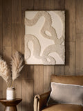 Natural Fabric Boucle Abstract Framed Wall Art 78x4x58cm, imported from the UK