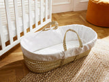 John Lewis Moses basket set white with bedding, imported from the UK