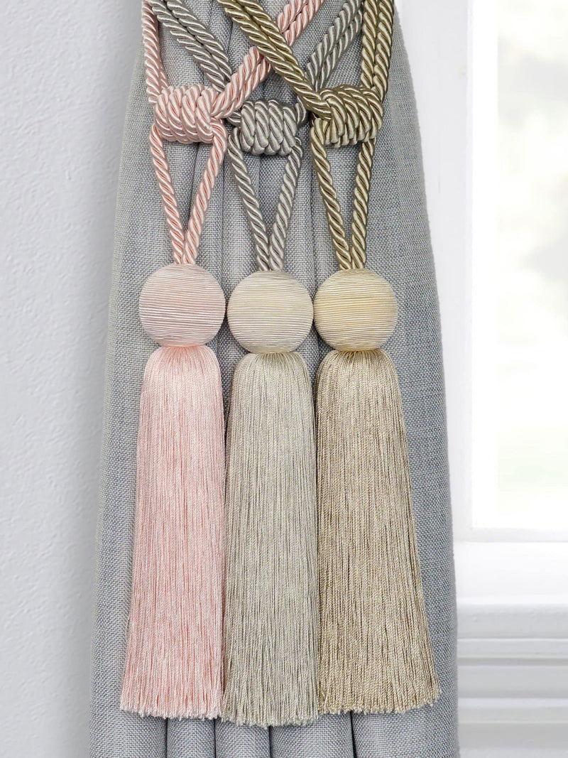 Laura Ashley Theodora curtain tiebacks natural pair, UK version