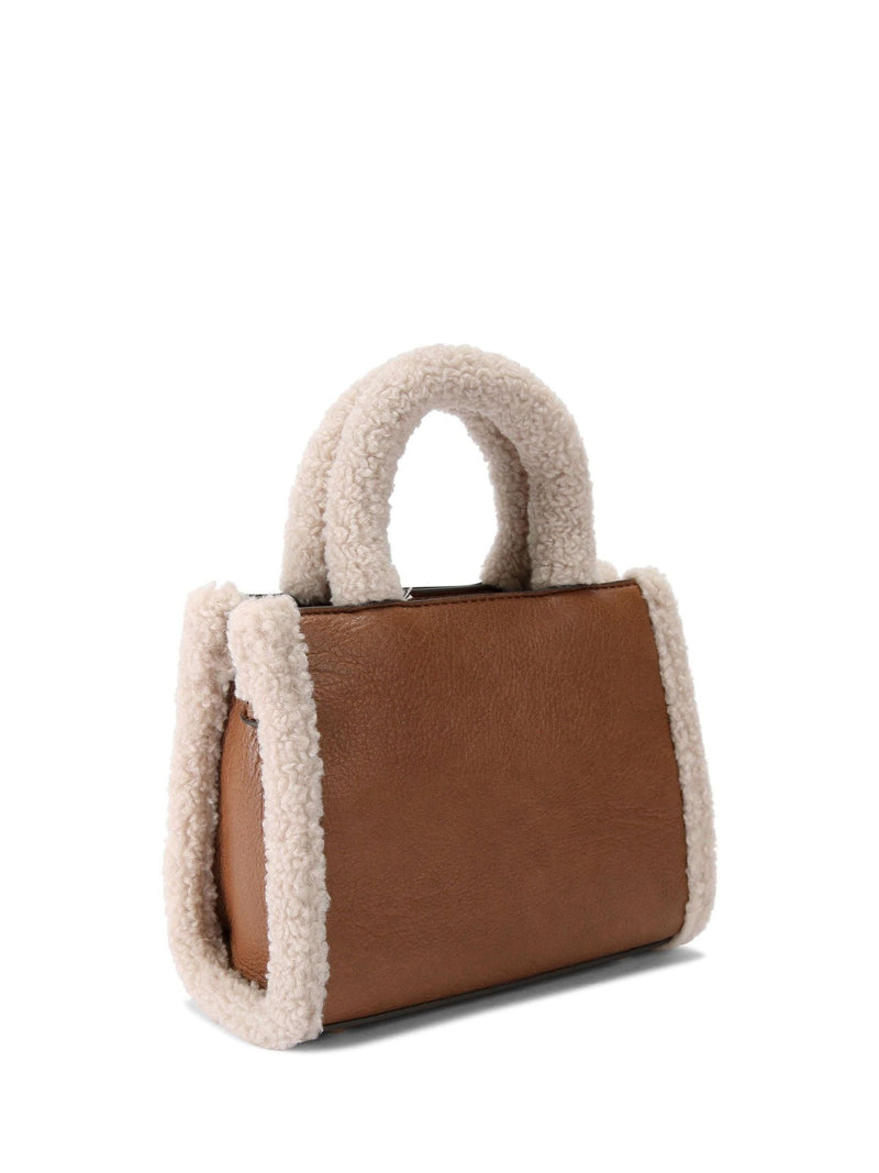 Carvela faux fur micro tote bag tan - British product