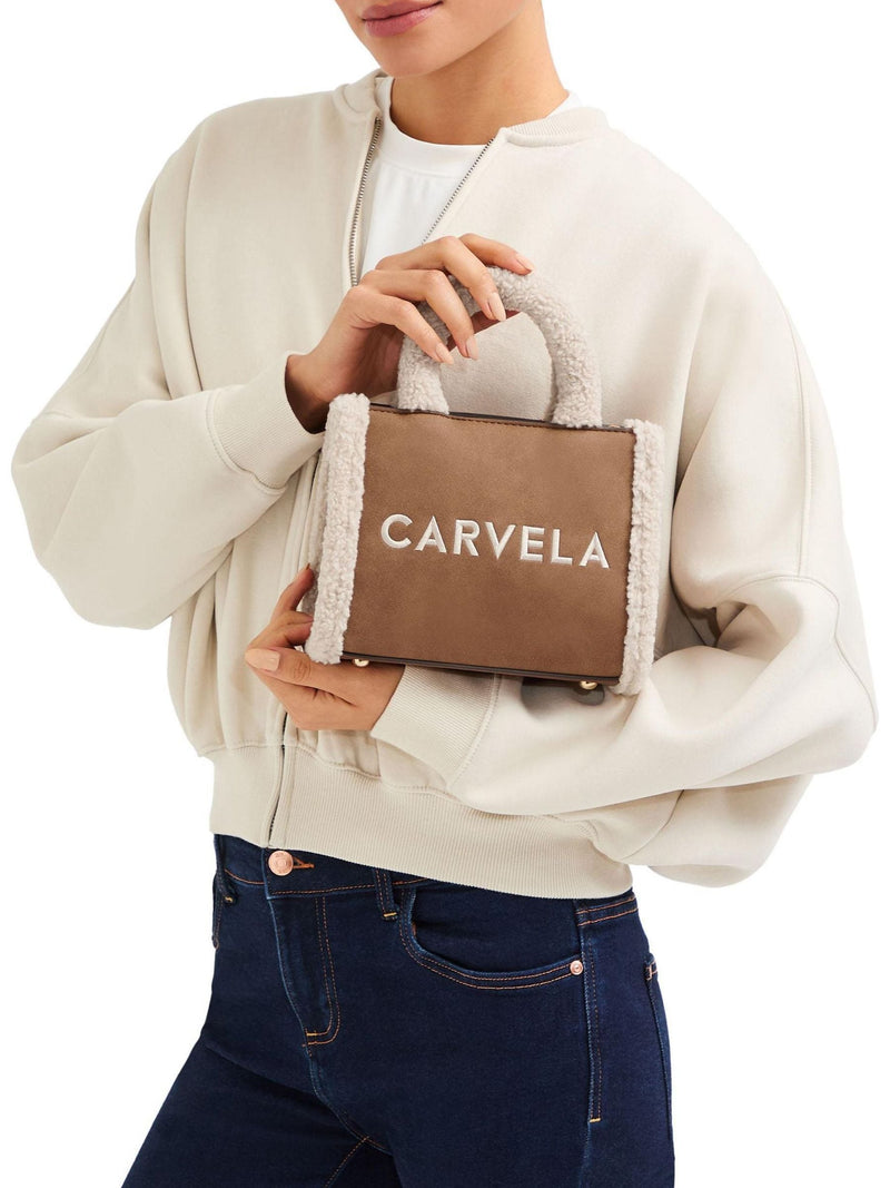 Carvela faux fur micro tote bag tan - British product