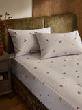 Natural Pumpkin fitted sheet and pillowcase set for Single bed, imported from the UK