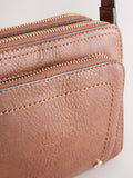 Black double zip cross body bag with adjustable strap, imported from the UK