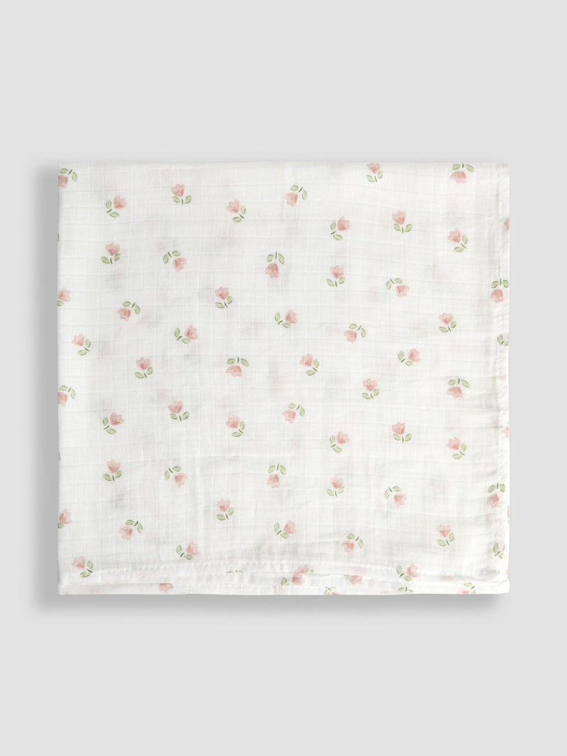 JoJo Maman Bébé gingham floral muslin cloths 3-pack - British product