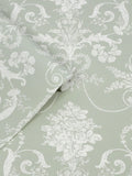 Laura Ashley Josette wallpaper sample sage green A4 (British brand)