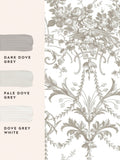 Laura Ashley Tuileries wallpaper sample dark dove grey A4 - British product