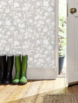 Next Laura Ashley Dove Grey Rye Wallpaper Sample A4- Buy online at McGrocer