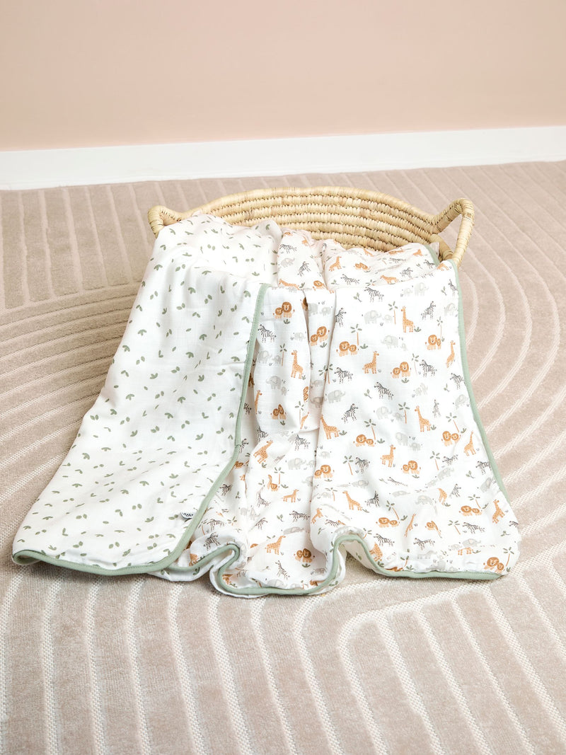 JoJo Maman Bébé Safari muslin blanket 120x100cm - British product