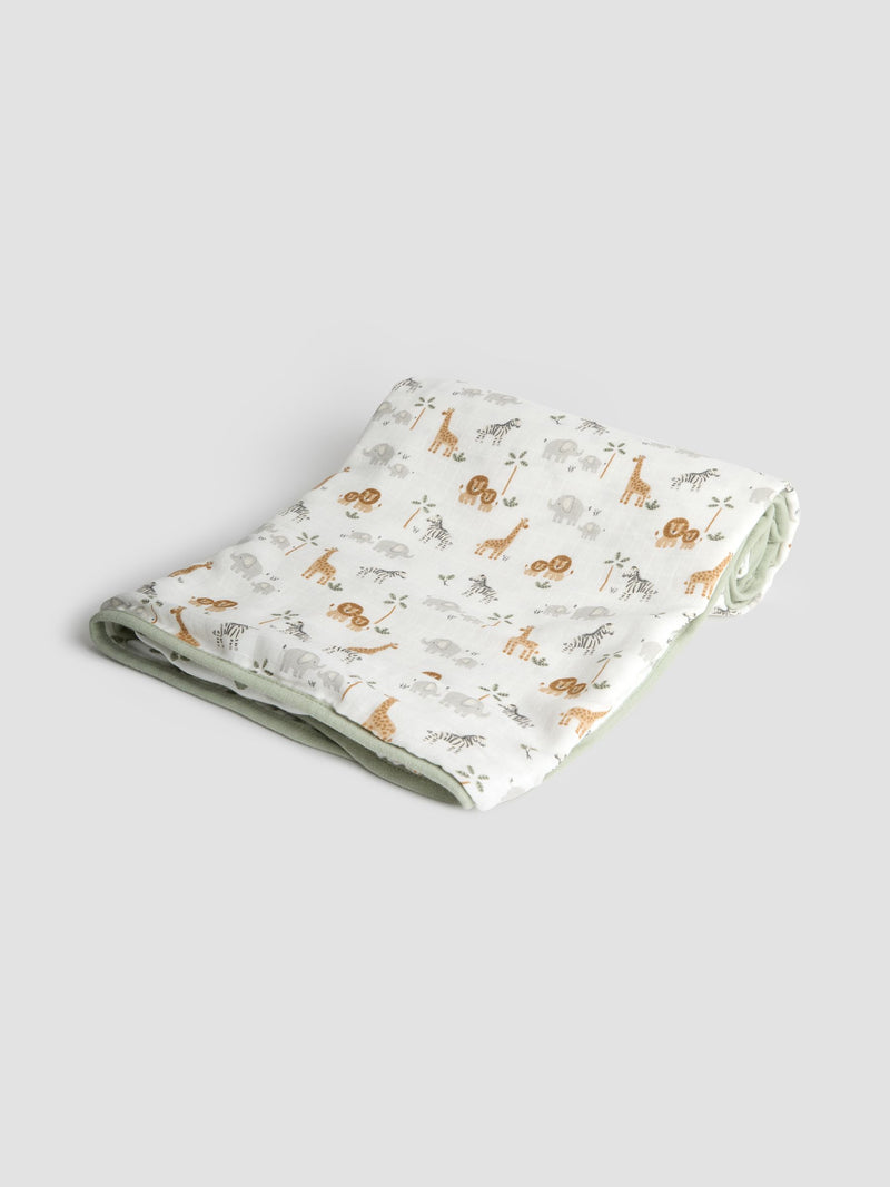 JoJo Maman Bébé Safari muslin blanket 120x100cm - British product