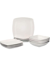 Next Creative Tops White Square Stoneware Dinner Set 12 Piece- Buy online at McGrocer