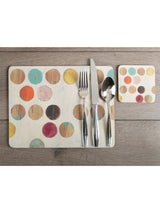Next Creative Tops Set of 4 Cream Large Cork Backed Placemats with Retro Art 40x29cm- Buy online at McGrocer