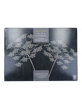 Black large cork backed placemats set with floral art - British product