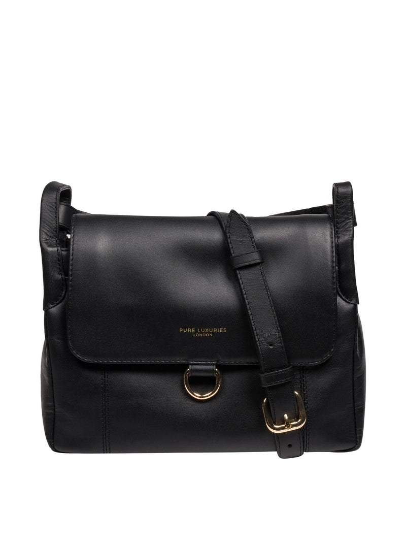 Pure Luxuries London black Cassie leather crossbody bag (British brand)